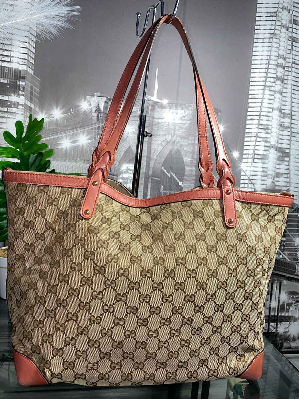Authentic Rare Pink Gucci GG Tote Bag ONLY Without Pouch - Picture 4 of 17